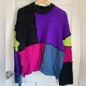 Patchwork Sweater with Exposed Seams
